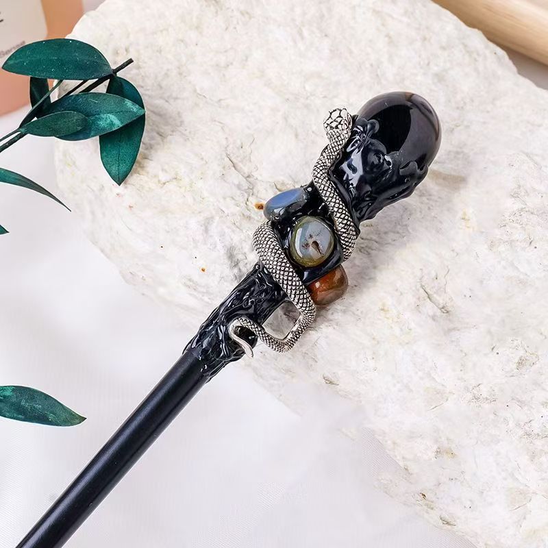 Obsidian magic wand, creative design gift crystal wand